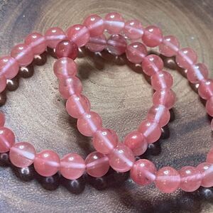 Pink Watermelon Quartz high quality faceted 8mm 7” ONE beaded stretch bracelet n